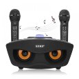 SDRD SD-306 - bluetooth колонка-караоке с беспроводными микрофонами (Розовый)