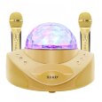 Караоке система на два микрофона с LED Диско-шаром SDRD SD-308 gold