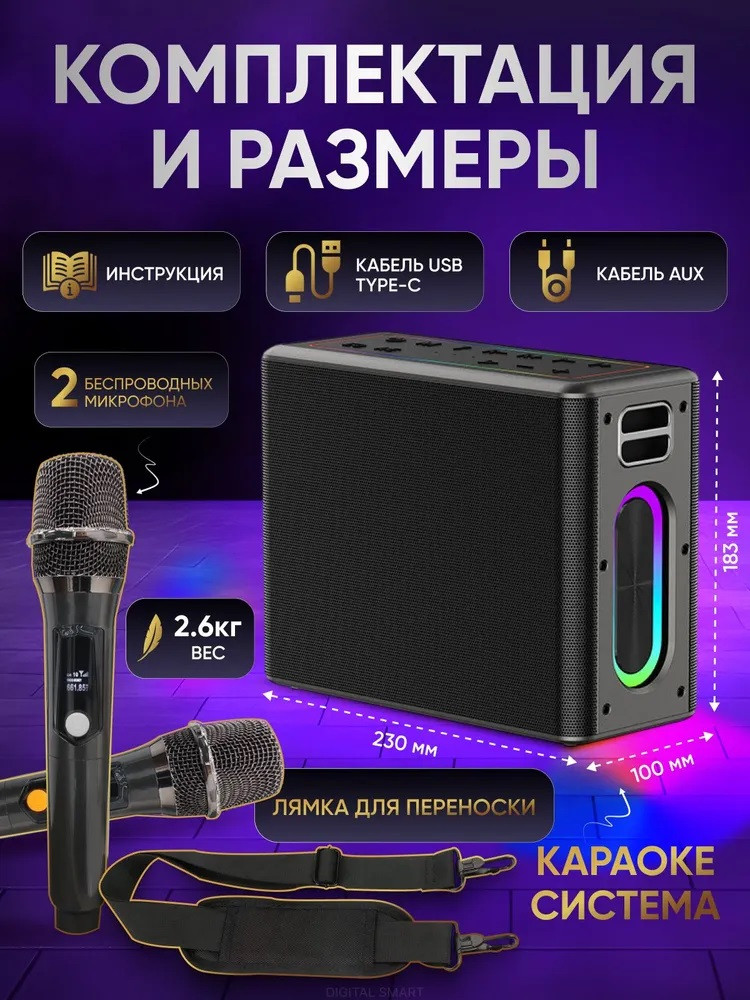 Hi-Fi Караоке колонка AveryStar +2 микрофона