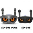 SDRD SD 306 Plus (золотой) - домашняя блютус-караоке система с двумя перезаряжаемыми радиомикрофонами, изменение голоса, Bluetooth